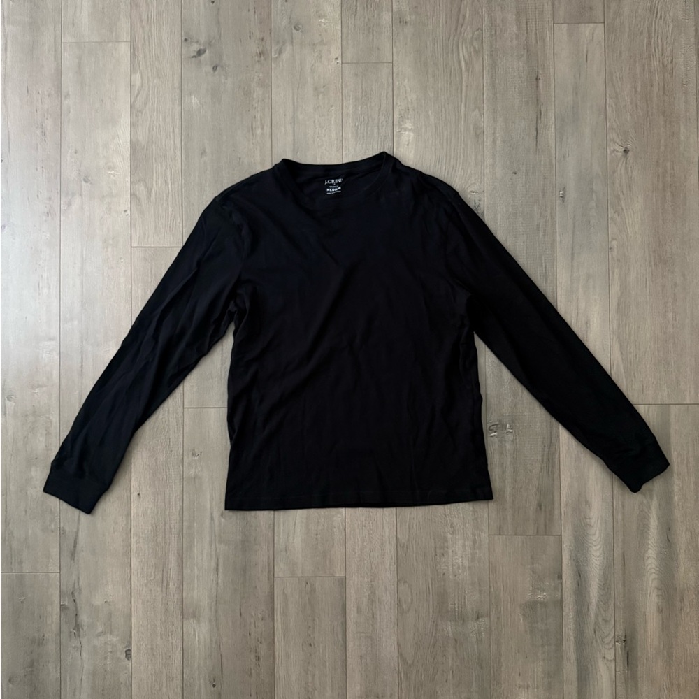 J. Crew Black Crew Neck Long Sleeve Shirt